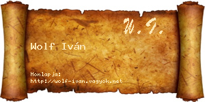 Wolf Iván névjegykártya